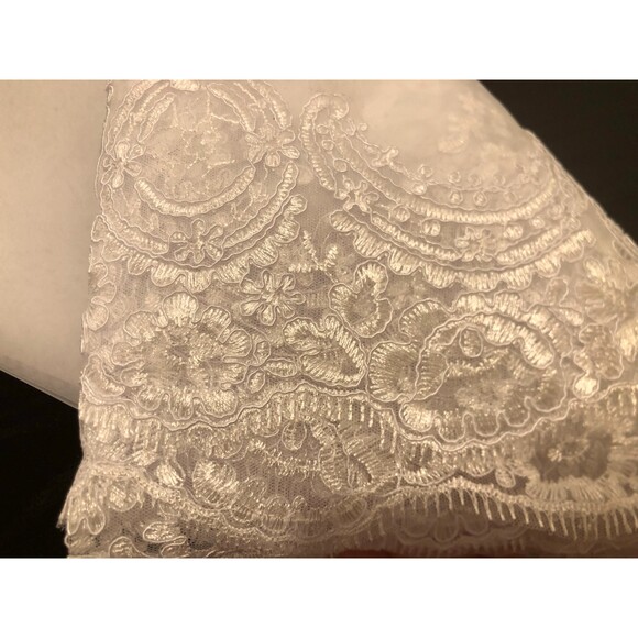 NWT 1 Layer Long Trailing Floral Lace Wedding Veil Bridal Veil 118.11'' - Picture 7 of 7